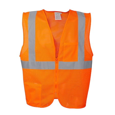 Cordova COR-BRITE Mesh Vests, 2in Reflective Tape, Orange, 2XL VZ260P2XL